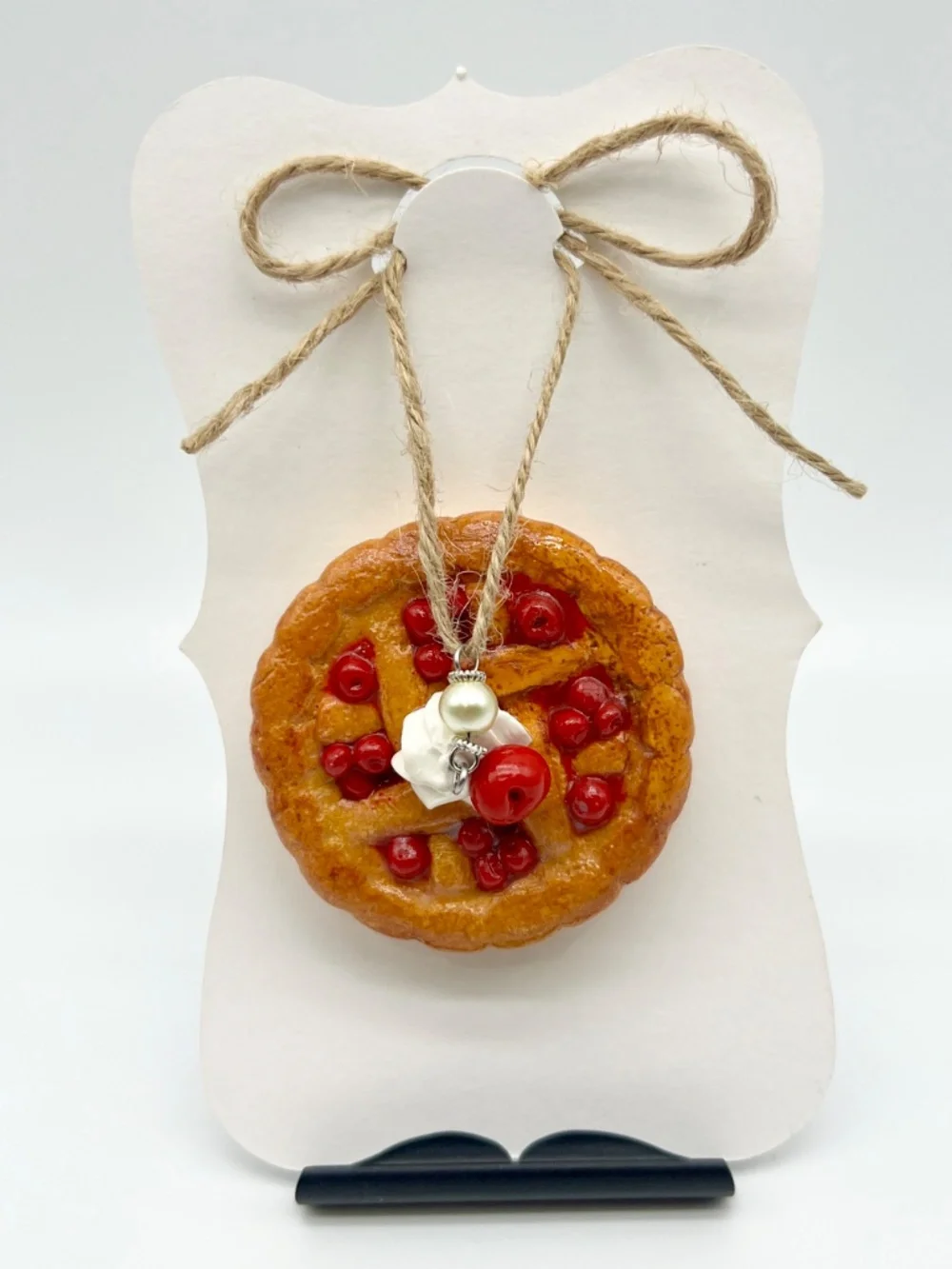 Handmade Pie Ornament | Cherry, Blueberry or Apple Pie | Mini Food Dessert Décor
